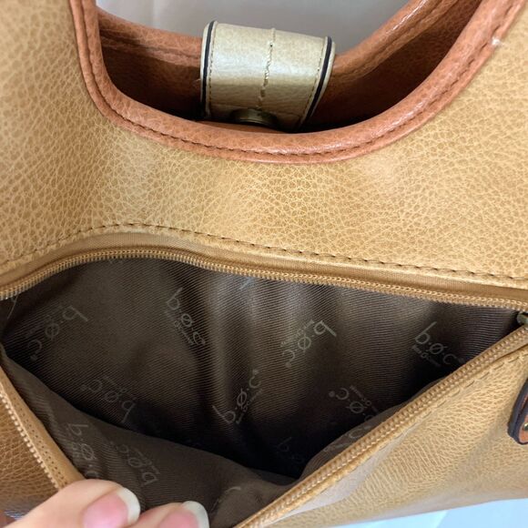 BOC Born Concept Hobo Shoulder Bag Tan pebbled faux leather Purse - Picture 4 of 14